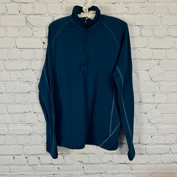 Eastern Mountain Sports Men's 1/4 Zip Polartec® Base Layer Top, Size M, Blue‎ - Picture 2 of 8